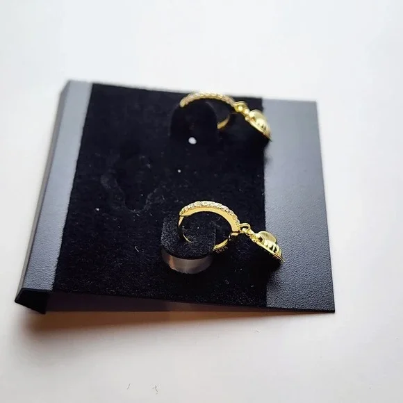 18k Gold Plated Sterling Silver Bee Earrings - Picture 6 of 6